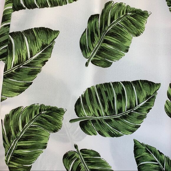 Sage & Citrus green leaf tropical wide leg cropped pants Sz XL - Picture 5 of 14